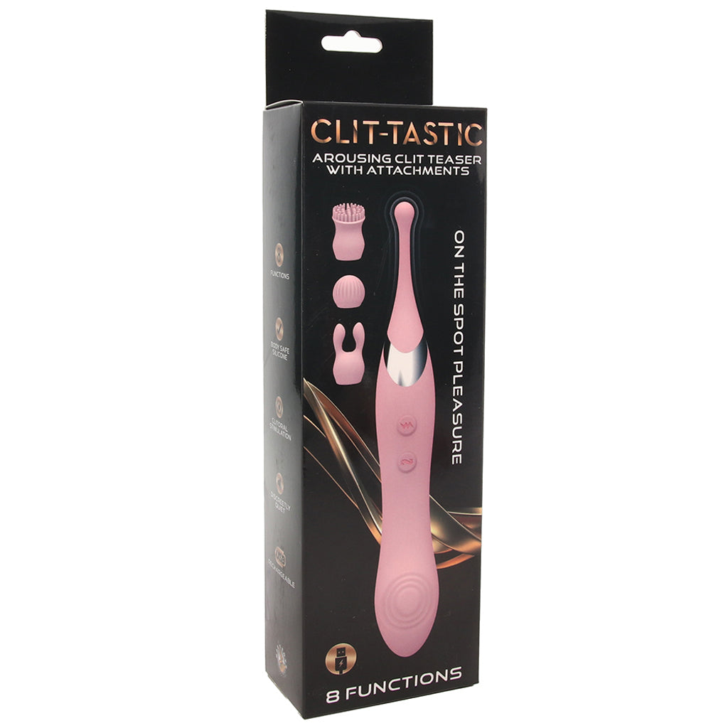 Clit-Tastic Double Sided Teaser with Attachments Vibrators > G-Spot Vibrators - Tophatter Daily Deals