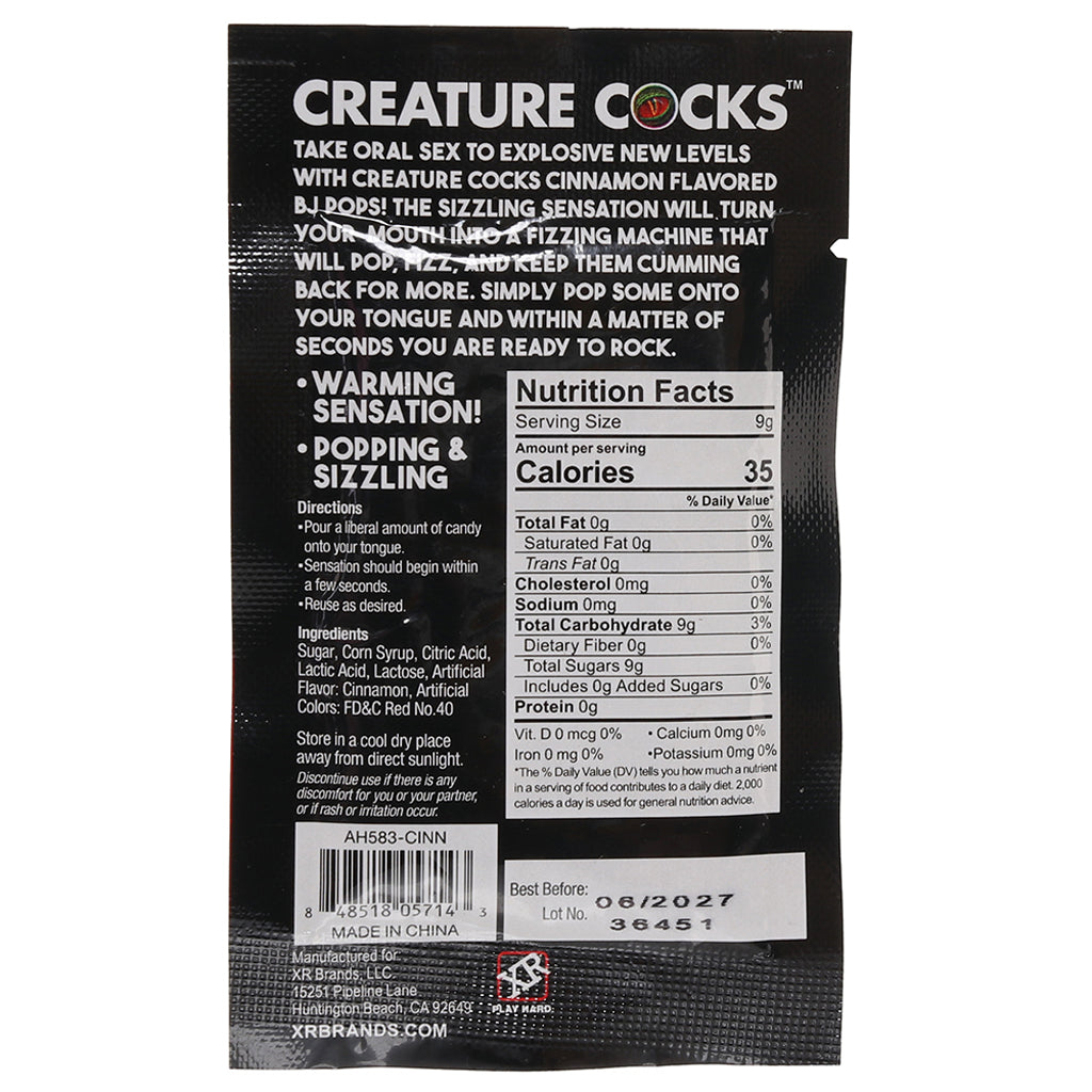 Creature Cocks BJ Pops! Candy .32oz/90g in Cinnamon Sensual Love > Tasty Treats - Tophatter Daily Deals