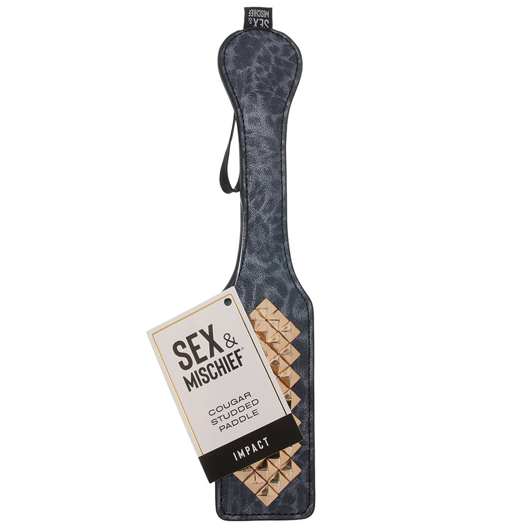 Sex & Mischief Cougar Studded Paddle - Tophatter's Adult Sex Toys Online Bondage and Fetish > Whips and Crops - Tophatter Daily Deals