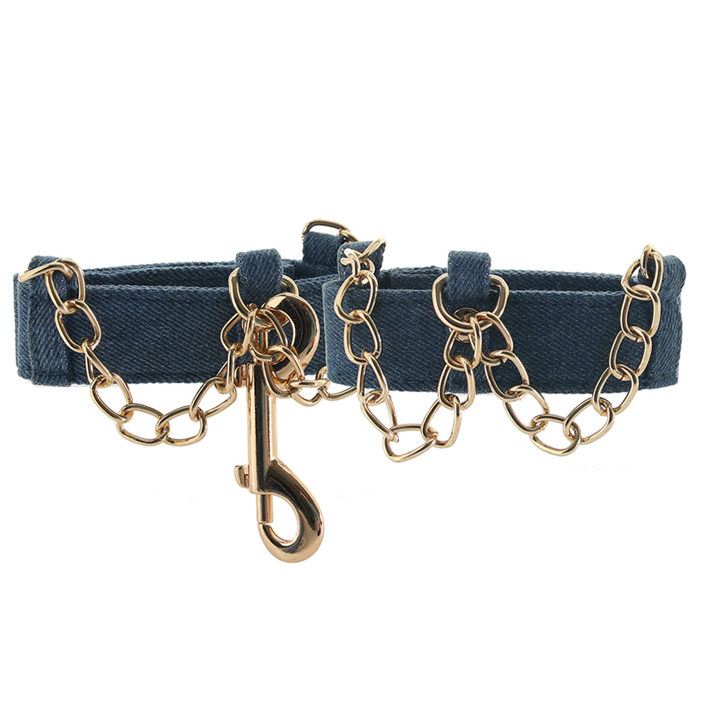 Ride 'Em Denim Wrist Cuffs Bondage and Fetish > Wrist and Ankle Cuffs - Tophatter Daily Deals