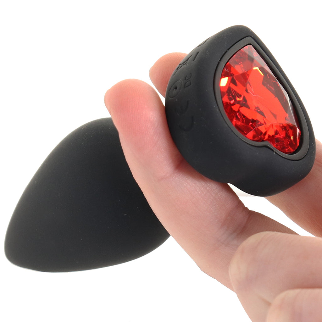 Booty Sparks Red Heart Gem Vibrating Anal Plug in Small Anal Sex Toys > Butt Plugs - Tophatter Daily Deals