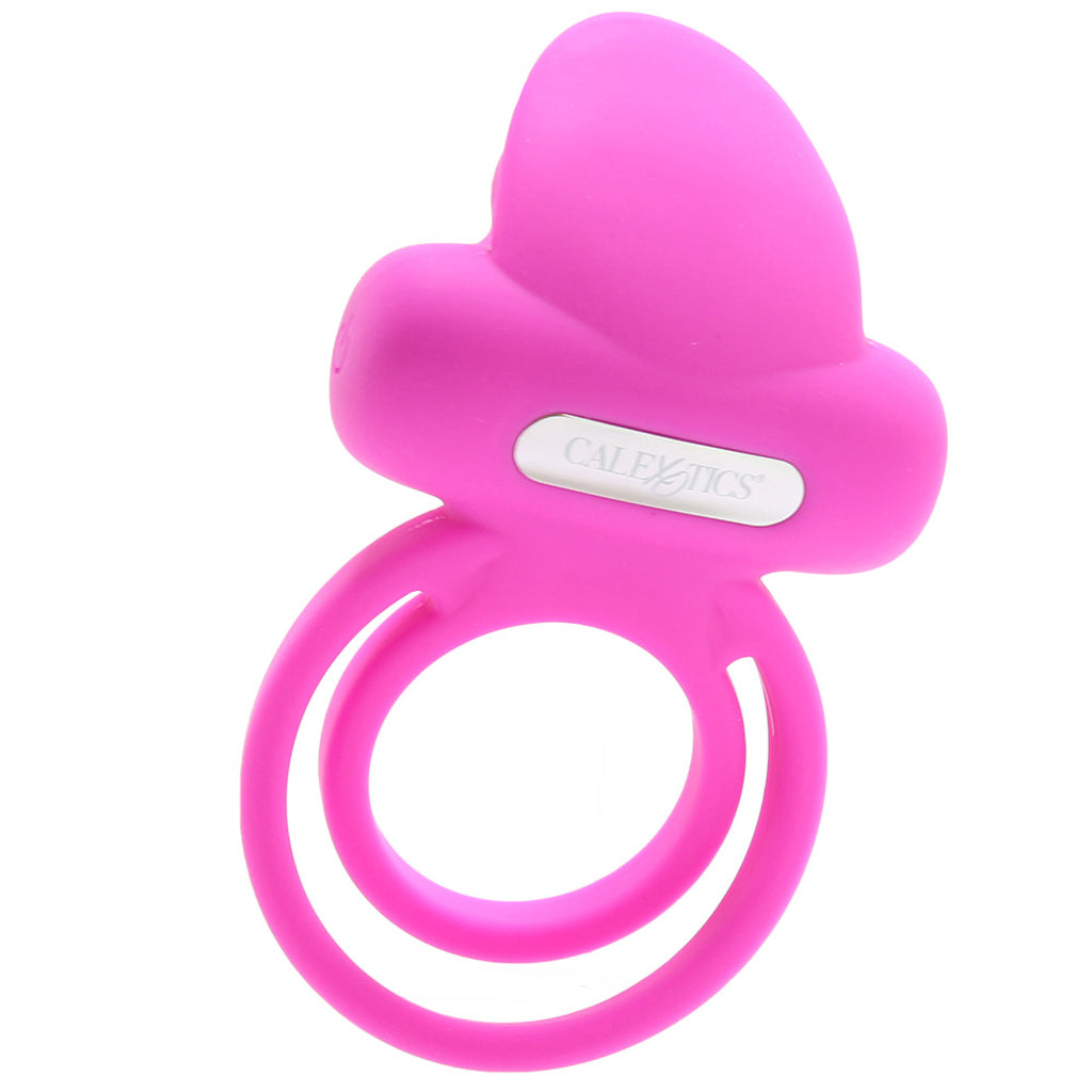 Dual Clit Flicker Vibrating Cock Ring in Pink - Tophatter's Adult Products Cock Rings - Tophatter Daily Deals