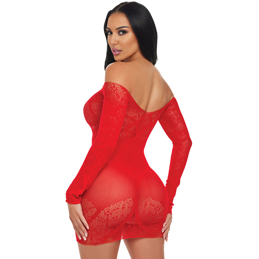 Scarlet Seduction Lace & Mesh Dress Lingerie > Lingerie - Tophatter Daily Deals