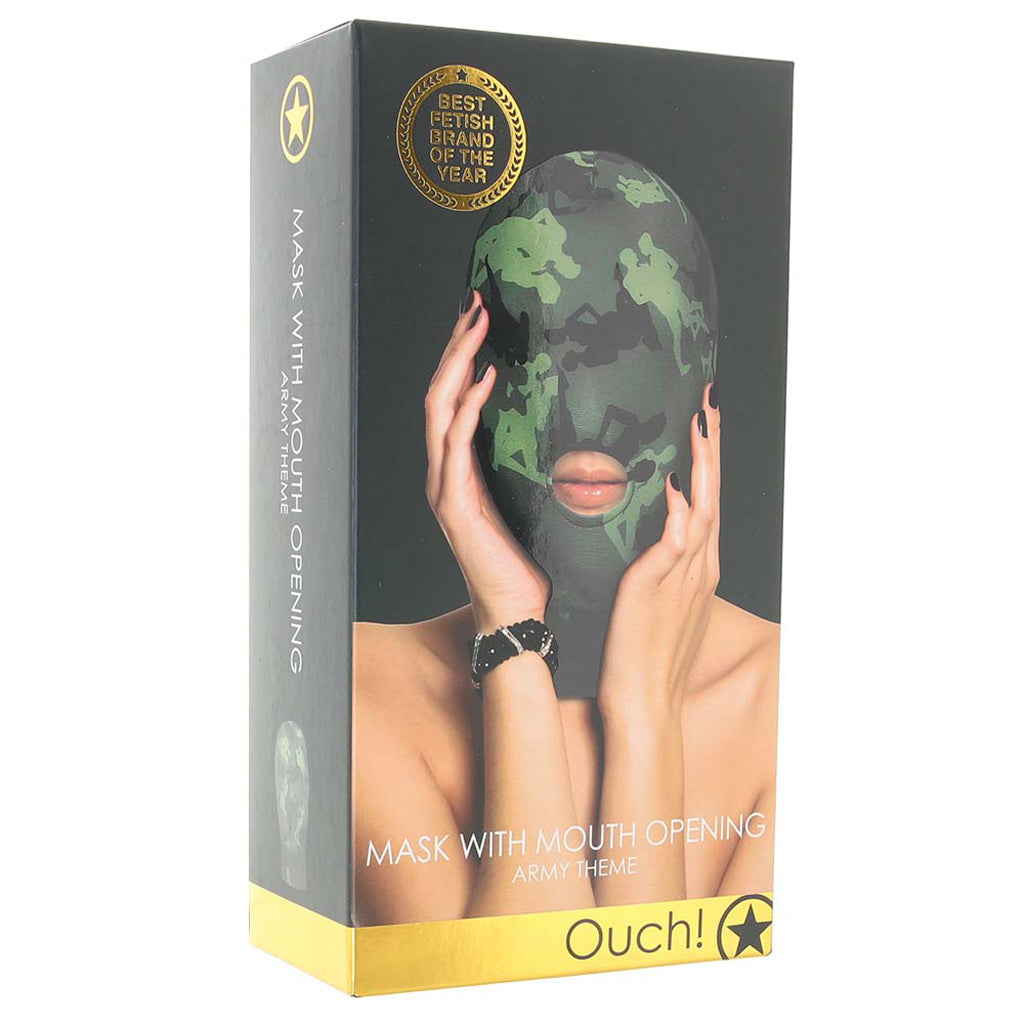 Ouch! Army Themed Mask with Mouth Opening Bondage and Fetish > Pleasure Masks and Dress Up Play - Tophatter Daily Deals
