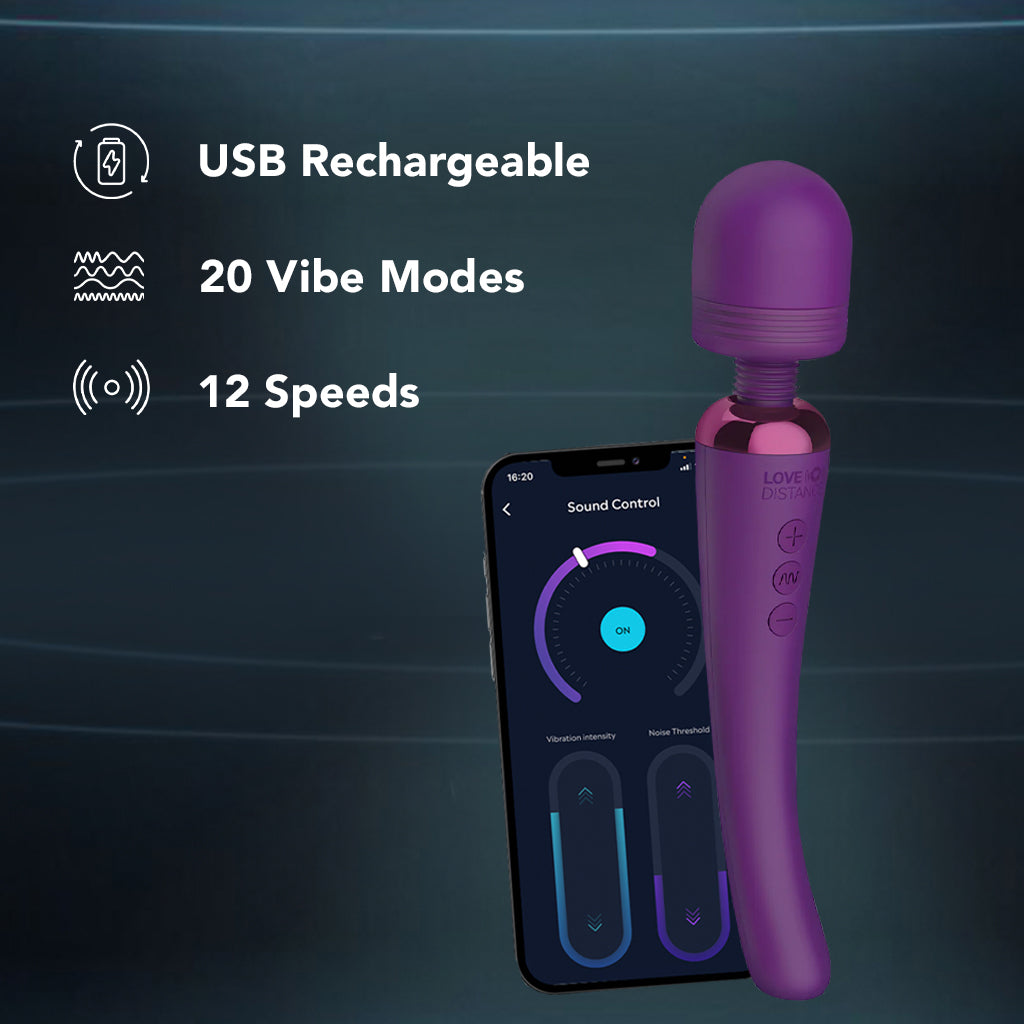 Love Distance Grasp App Controlled Wand - Tophatter's Adult Sex Toys Online Vibrators > Wands - Tophatter Daily Deals