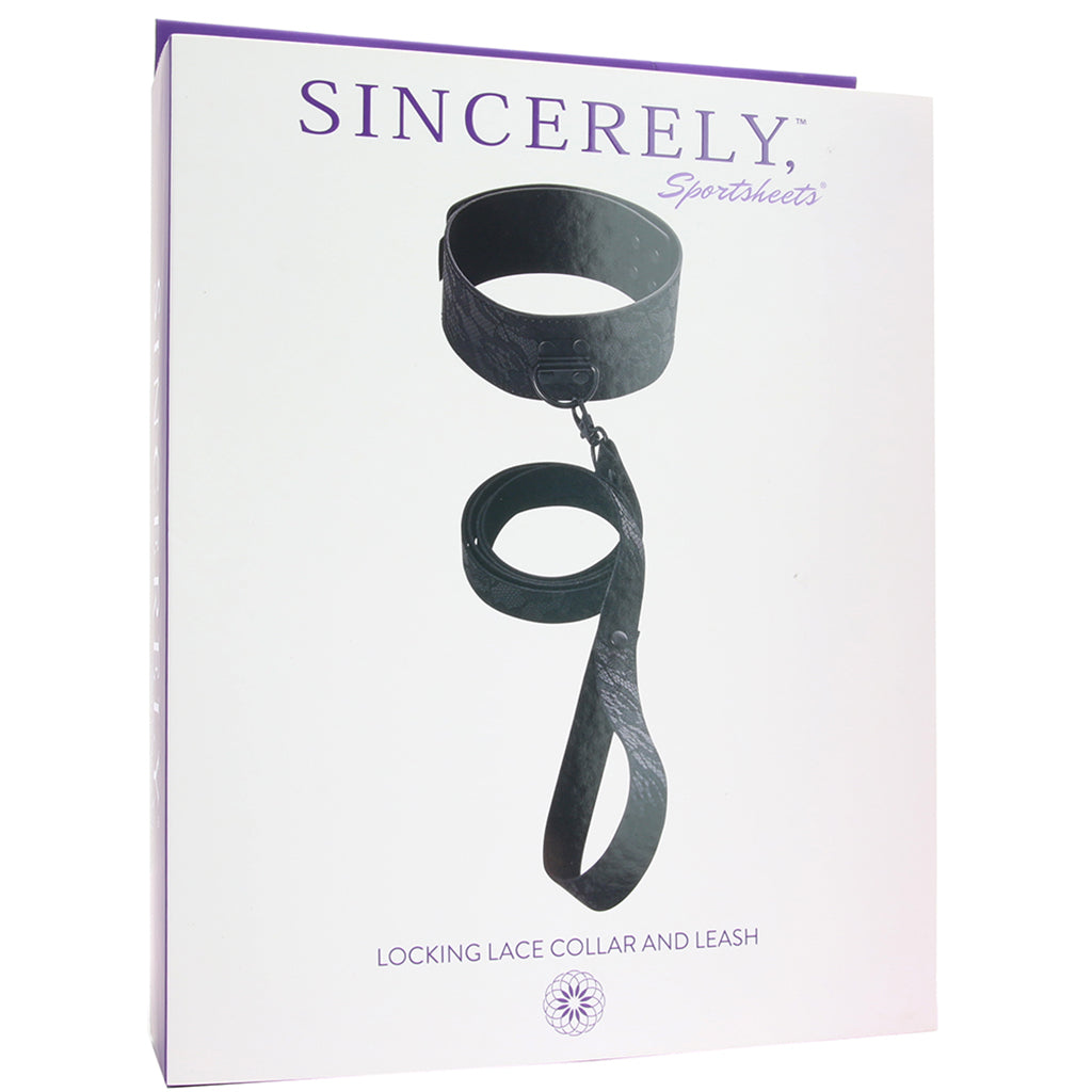 Sincerely Locking Lace Leash and Collar in Black Bondage and Fetish > Leashes and Collars - Tophatter Daily Deals