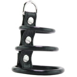 Blue Line 3 Ring Silicone Gates of Hell with Leash Lead Bondage and Fetish > Cock and Ball Devices - Tophatter Daily Deals