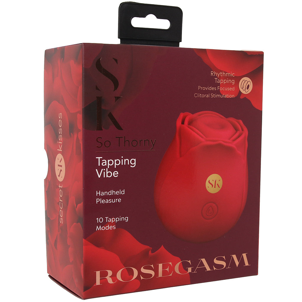 Secret Kisses Rosegasm So Thorny Tapping Vibe Vibrators > Clitoral Stimulators - Tophatter Daily Deals
