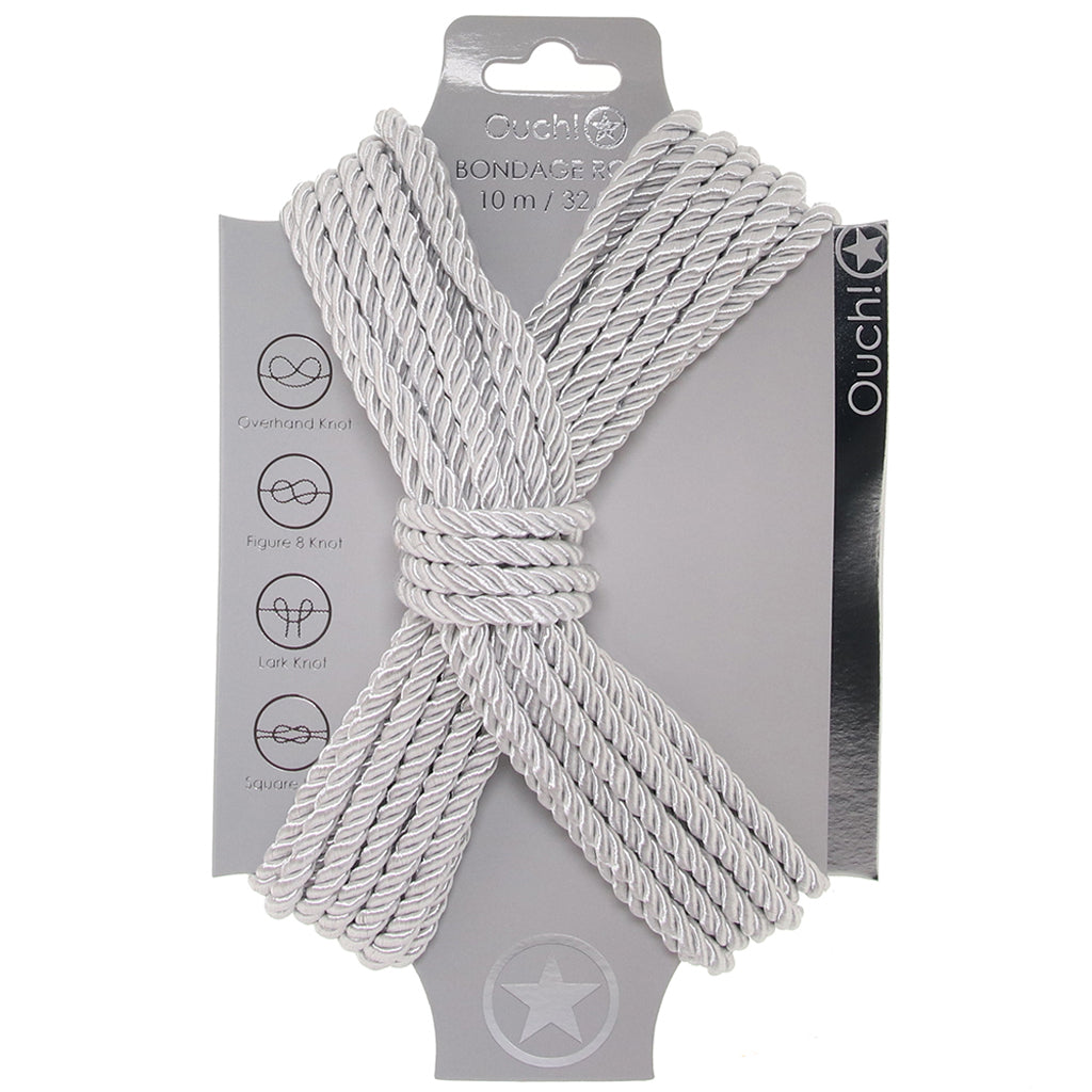Ouch! 32.8'/10m Bondage Rope in Silver Bondage and Fetish > Restraints - Tophatter Daily Deals