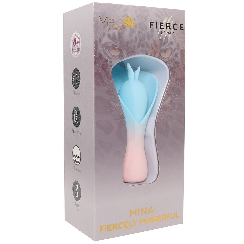 Mina Fiercely Powerful Fluttering Flower Vibe in Blue Vibrators > Clitoral Stimulators - Tophatter Daily Deals