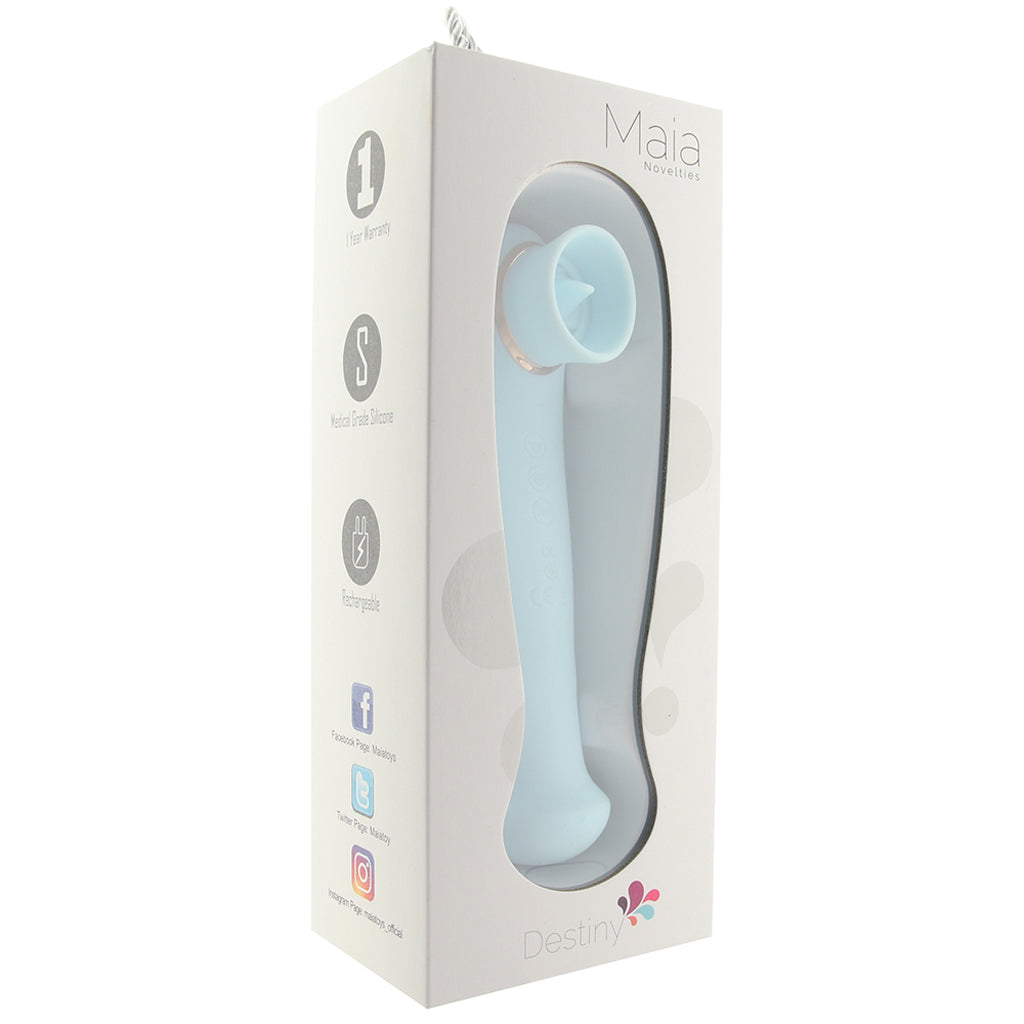Destiny Sucking, Flickering and Vibrating Massager in Blue - Tophatter's Vibrator Deals Online Vibrators > Clitoral Stimulators - Tophatter Daily Deals