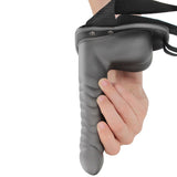 Ouch! Ribbed 8 Inch Hollow Ballsy Strap-On in Gunmetal Dildo Sex Toys > Strap-On and Harnesses - Tophatter Daily Deals