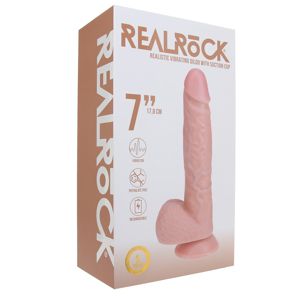 RealRock 7 Inch Vibrating Dildo in Light - Tophatter's Vibrator Deals Online Dildo Sex Toys > Realistic Dildos - Tophatter Daily Deals