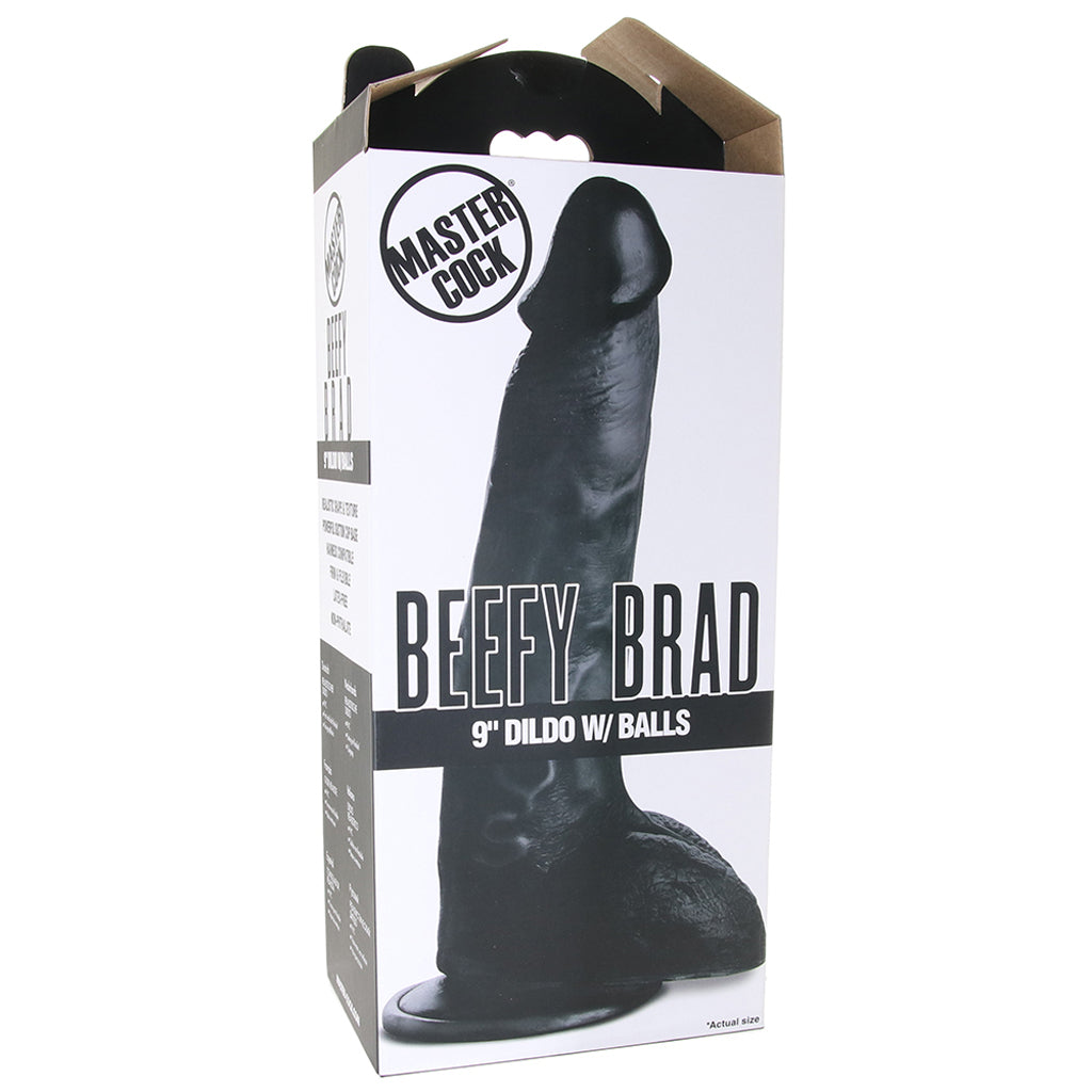 Master Cock Beefy Brad 9 Inch Ballsy Dildo in Black Dildo Sex Toys > Realistic Dildos - Tophatter Daily Deals