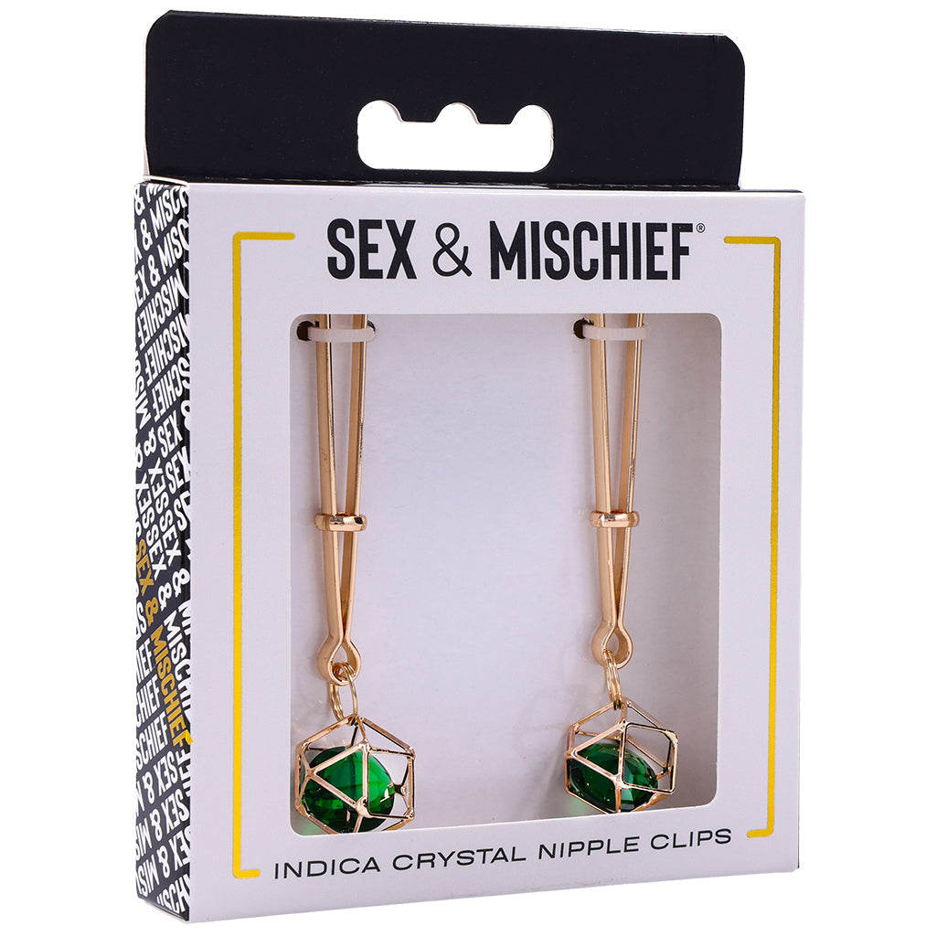 Sex & Mischief Indica Crystal Nipple Clips Bondage and Fetish > Nipple Stimulators & Clamps - Tophatter Daily Deals