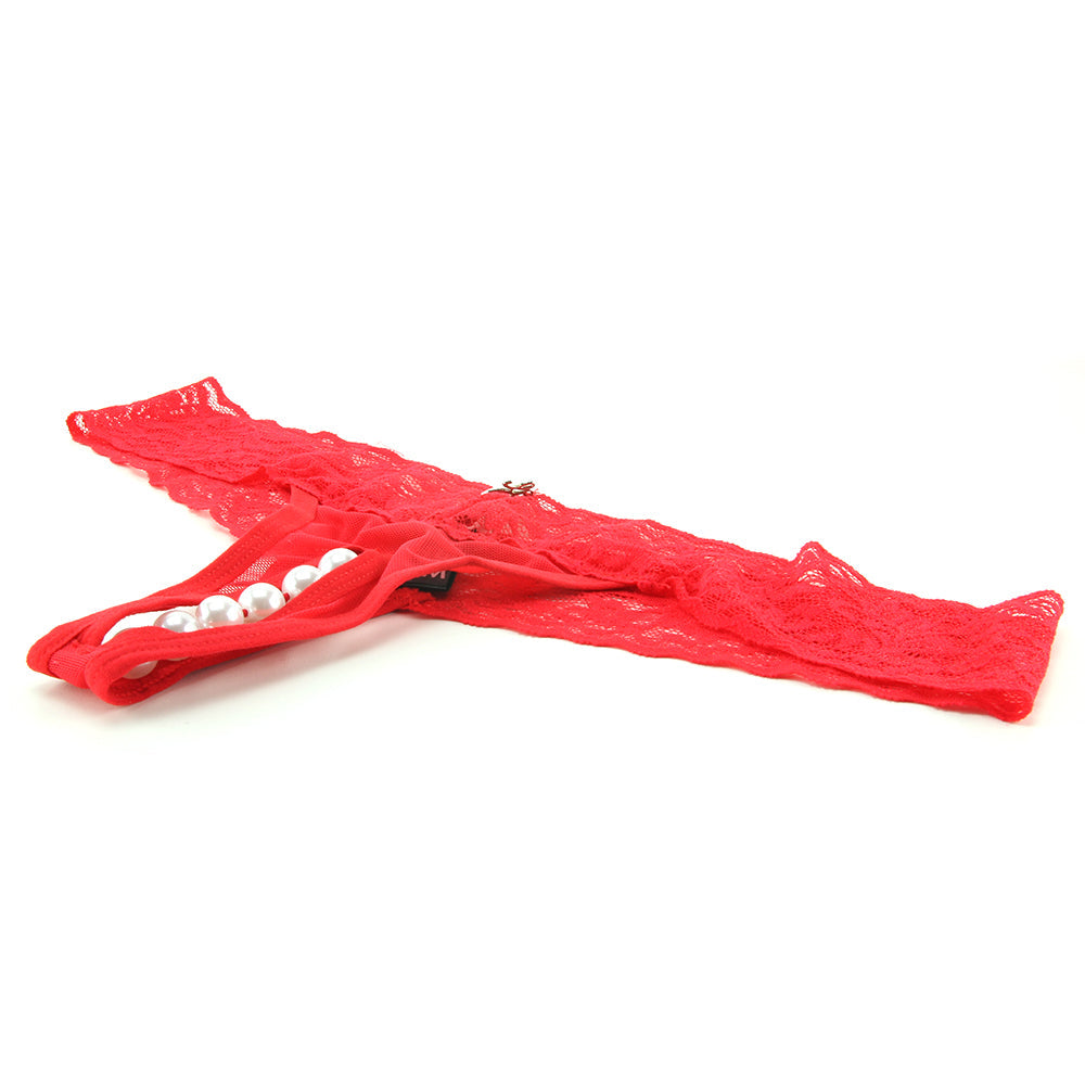 Stimulating Panties with Pearl Pleasure Beads Red /L Vibrators > Wearable & Panty Vibrators - Tophatter Daily Deals