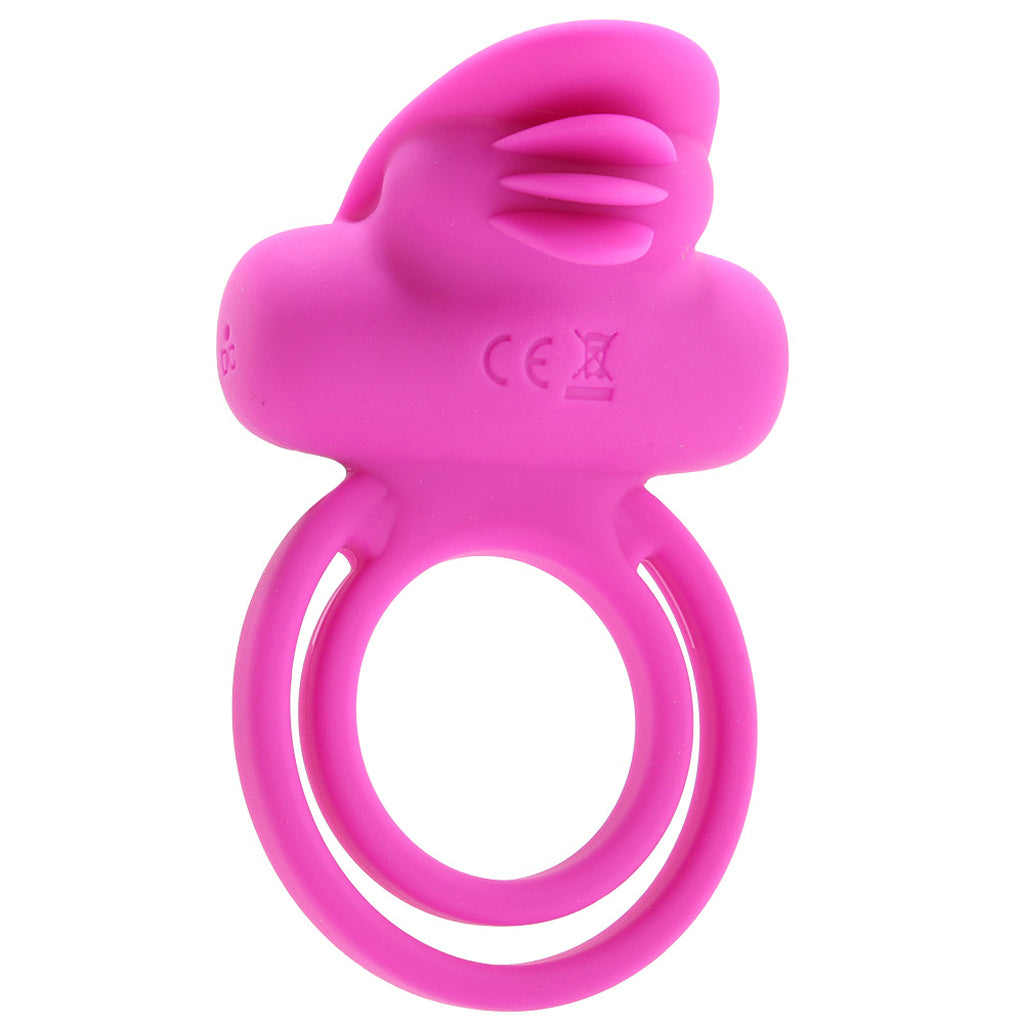 Dual Clit Flicker Vibrating Cock Ring in Pink Cock Rings - Tophatter Daily Deals