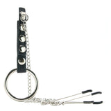 Blue Line Cock Ring with Nipple Tweezers Bondage and Fetish > Nipple Stimulators & Clamps - Tophatter Daily Deals