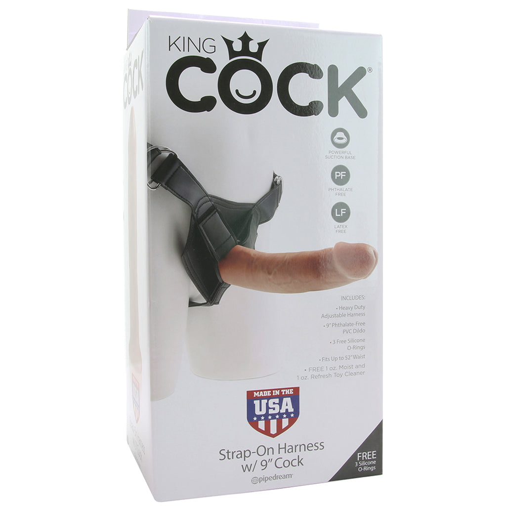 King Cock Harness with 9 Inch Cock in Tan Dildo Sex Toys > Strap-On and Harnesses - Tophatter Daily Deals