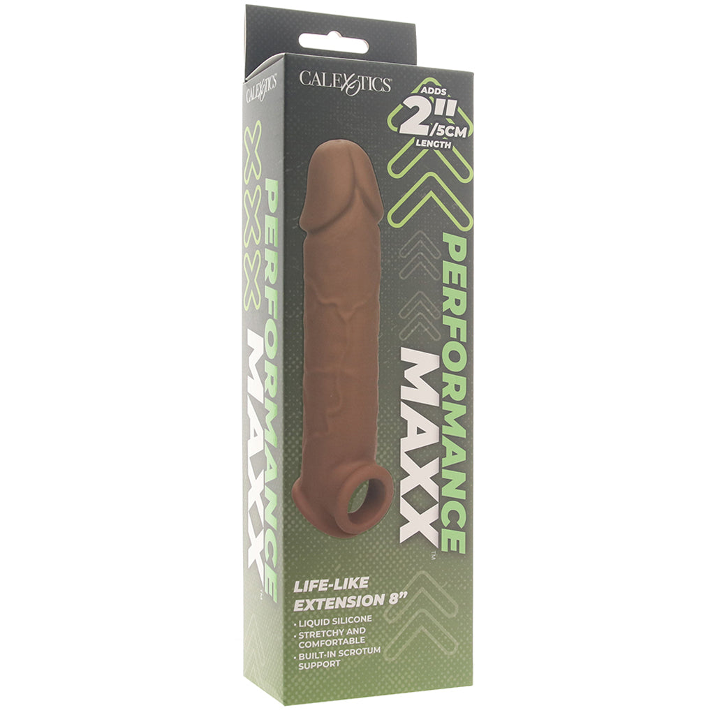 Performance Maxx 8 Inch Silicone Extender in Brown - Tophatter's Adult Products Male Enhancement > Extenders and Sleeves - Tophatter Daily Deals