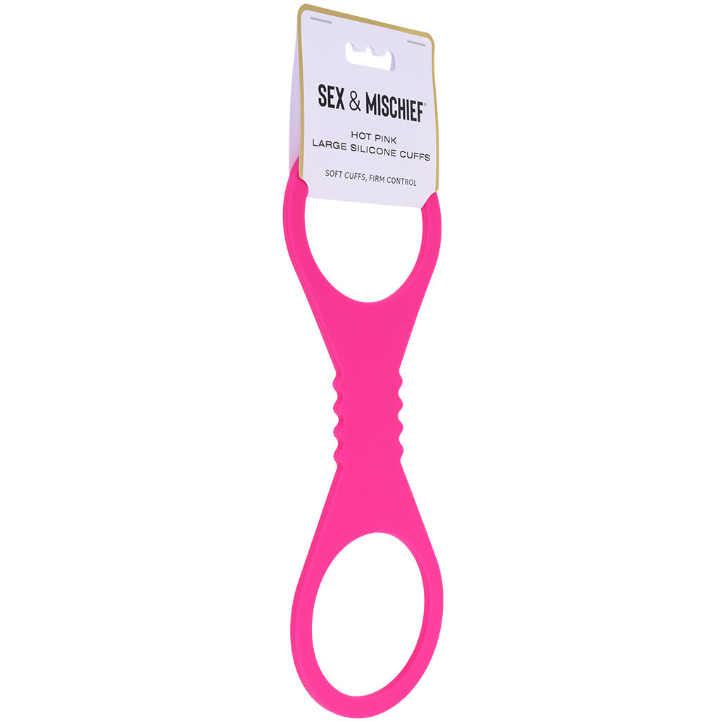 Sex & Mischief Hot Pink Silicone Cuffs in Large Bondage and Fetish > Wrist and Ankle Cuffs - Tophatter Daily Deals