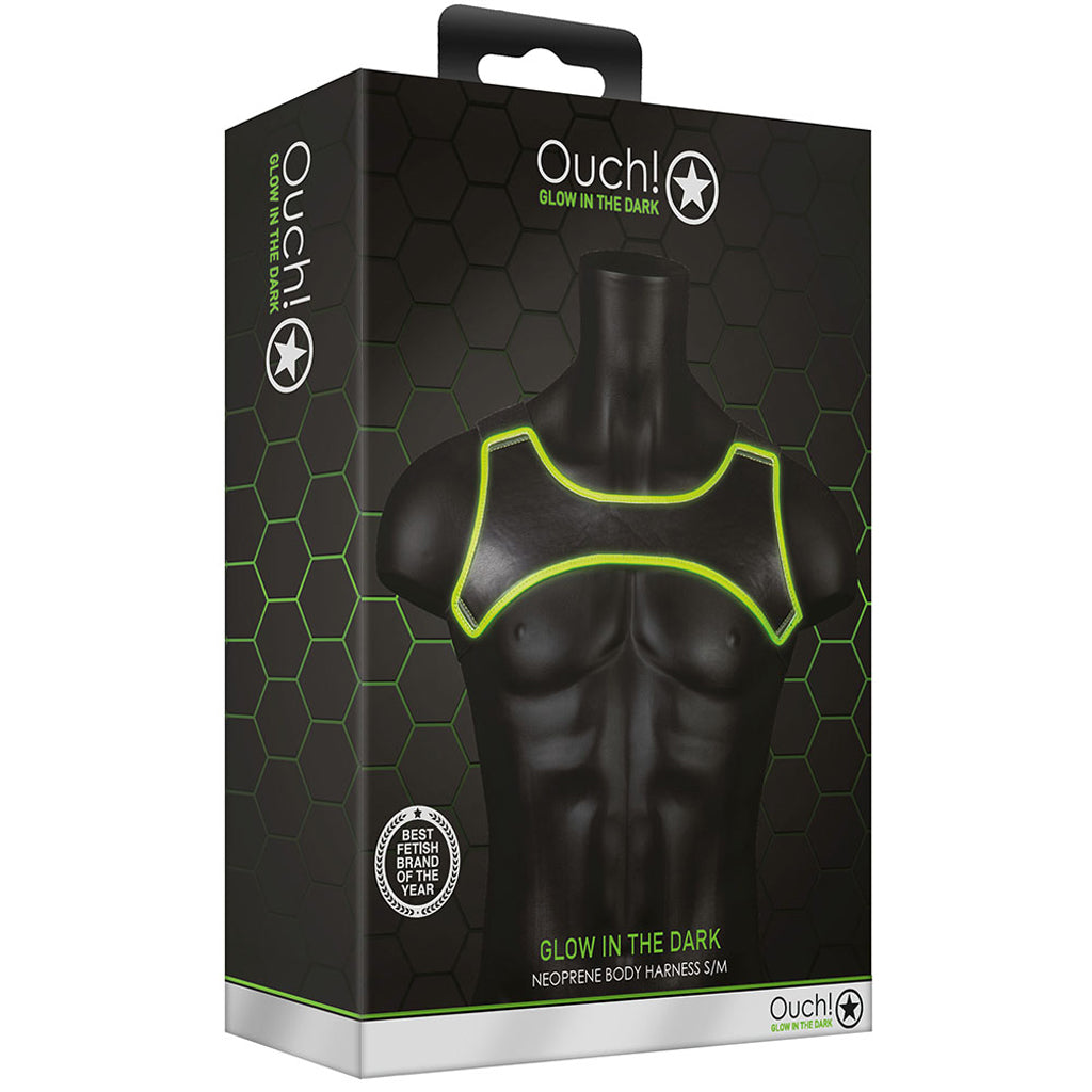 Ouch! Glow In The Dark Neoprene Harness /M Bondage and Fetish > Men's Bondage Wear - Tophatter Daily Deals