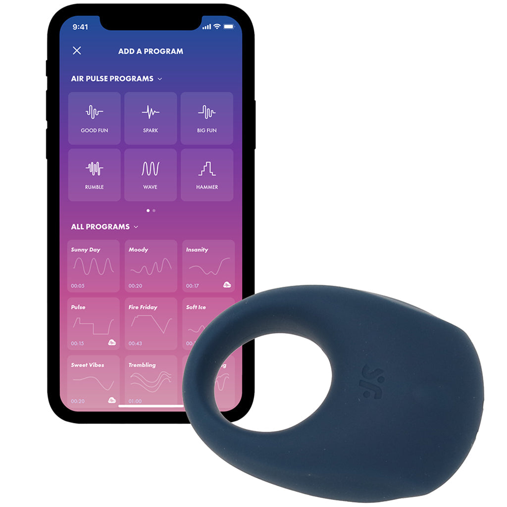 Satisfyer Strong One Ring Vibe in Blue Cock Rings - Tophatter Daily Deals