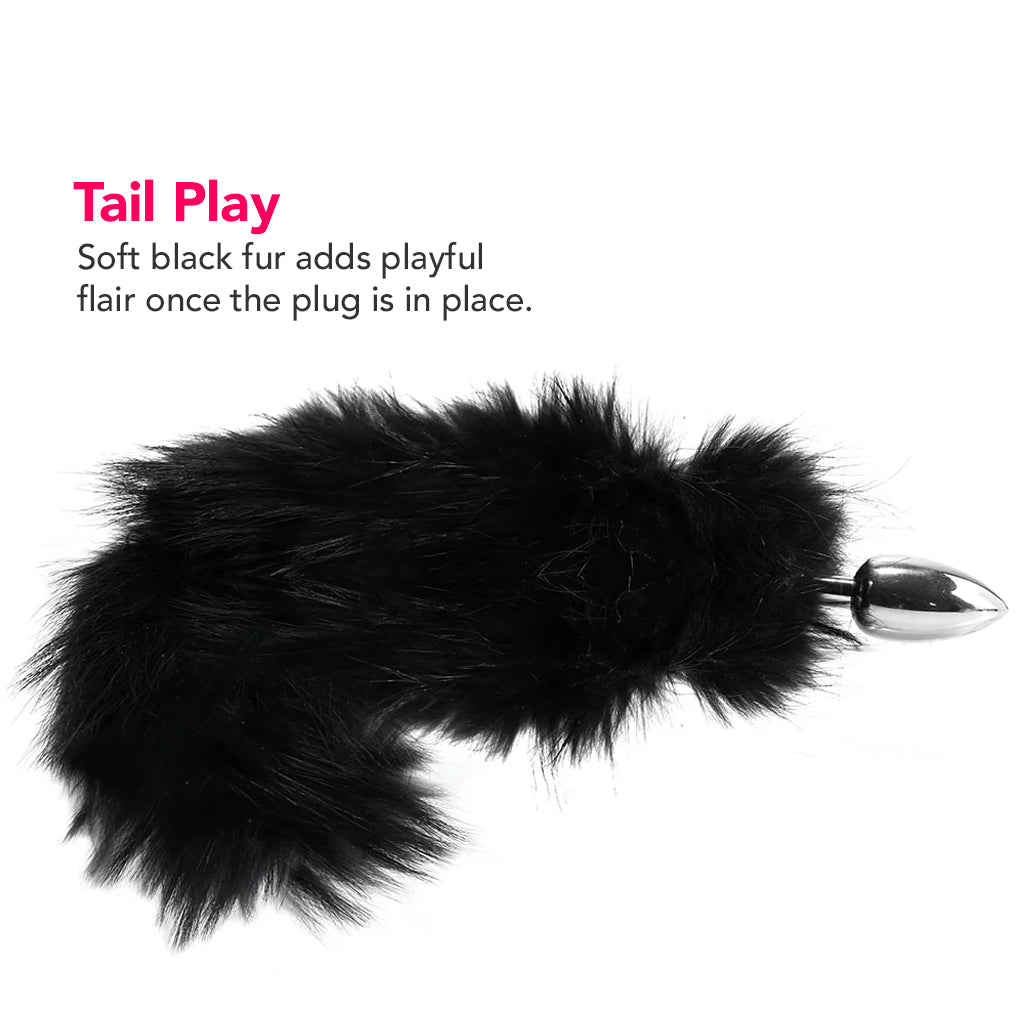 Stainless Steel Butt Plug with Fur Tail Anal Sex Toys > Butt Plugs - Tophatter Daily Deals