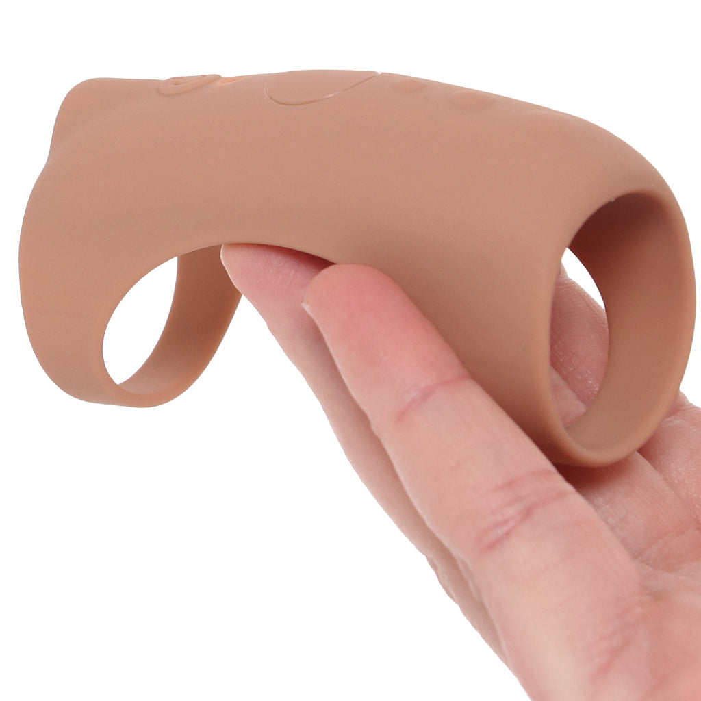 Jock Vibrating Silicone Penis Sleeve in Tan - Tophatter's Vibrator Deals Online Male Enhancement > Extenders and Sleeves - Tophatter Daily Deals
