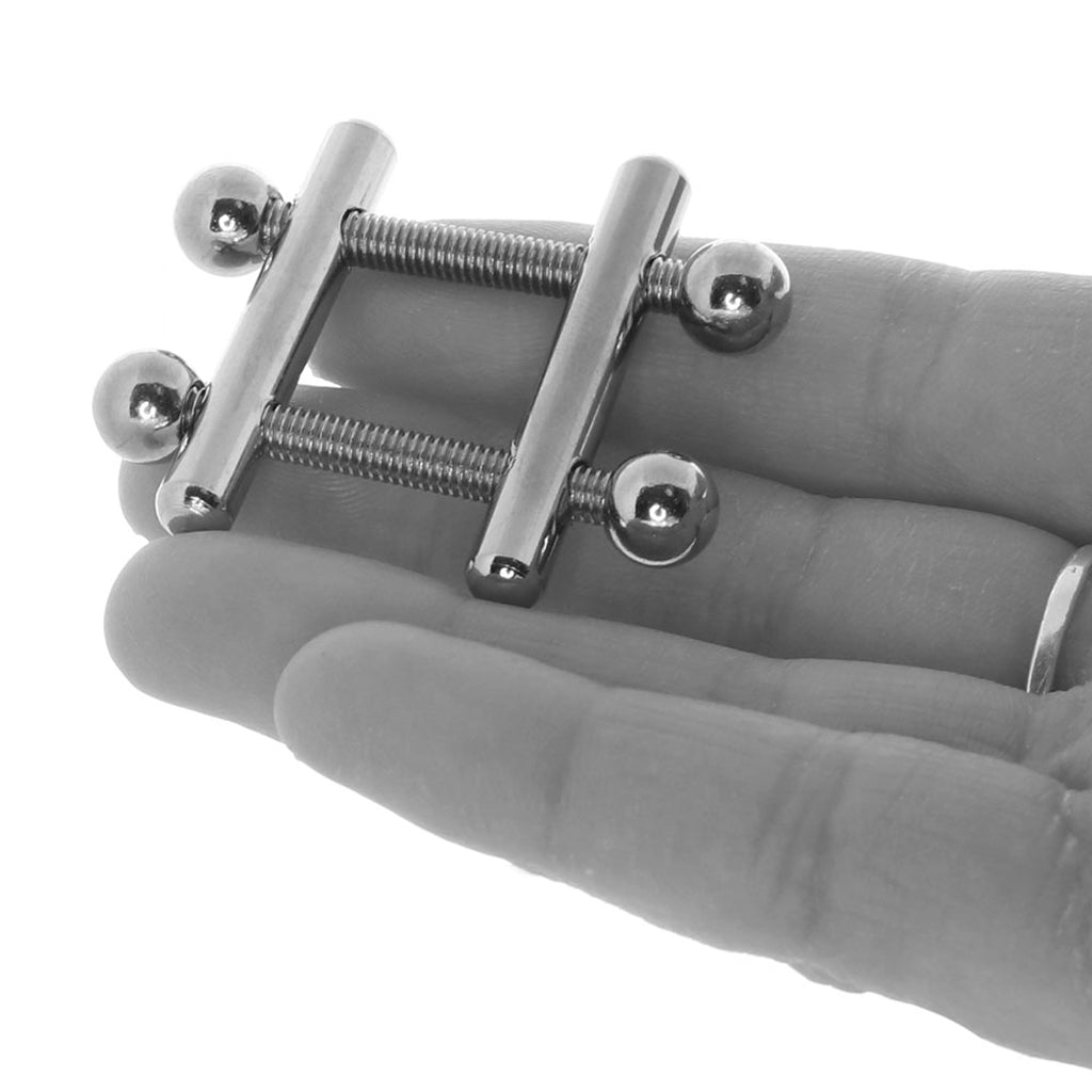 Nipple Grips Crossbar Nipple Vices in Silver Bondage and Fetish > Nipple Stimulators & Clamps - Tophatter Daily Deals