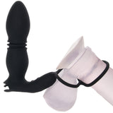 Ass-Sation Thrusting Power Plug with Dual Ring in Black Anal Sex Toys > Prostate Massagers - Tophatter Daily Deals