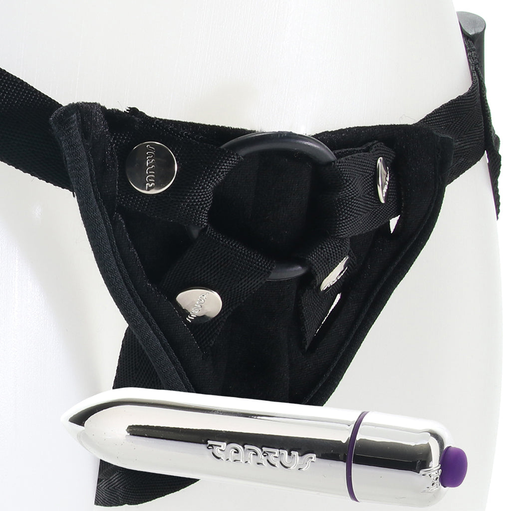 Velvet Vibrating Bullet Harness in Black Dildo Sex Toys > Strap-On and Harnesses - Tophatter Daily Deals