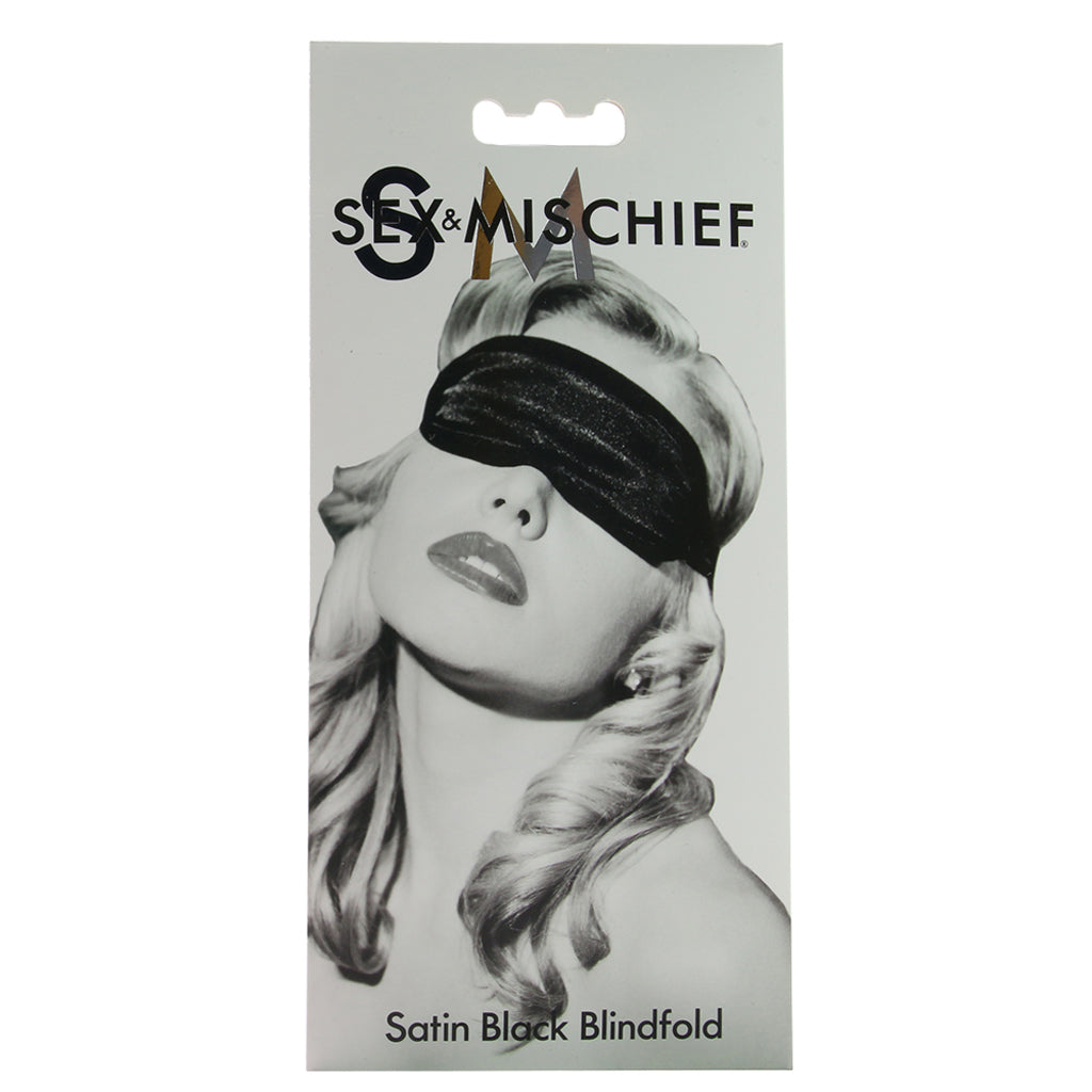 Sex & Mischief Satin Blindfold in Black Bondage and Fetish > Pleasure Masks and Dress Up Play - Tophatter Daily Deals
