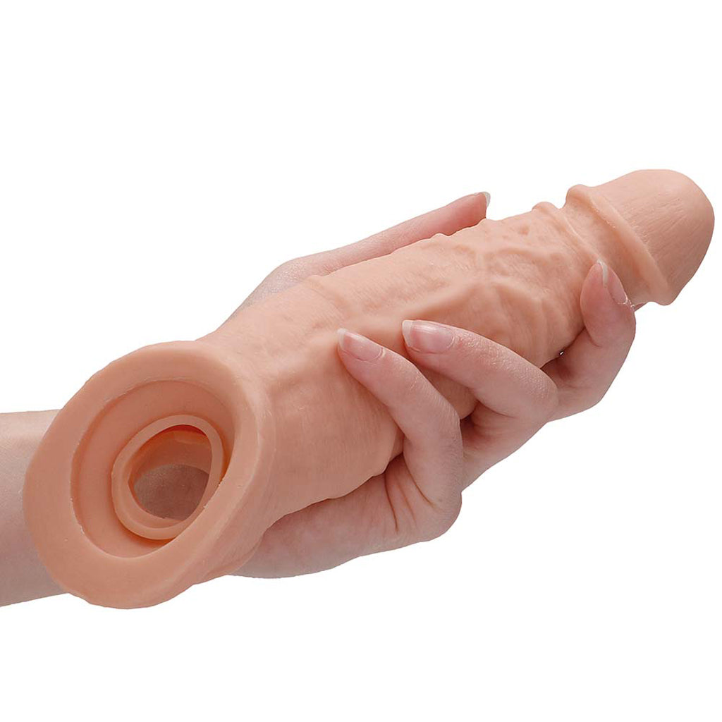 RealRock Penis Sleeve 9 Inch Extender in White - Tophatter's Adult Products Male Enhancement > Extenders and Sleeves - Tophatter Daily Deals
