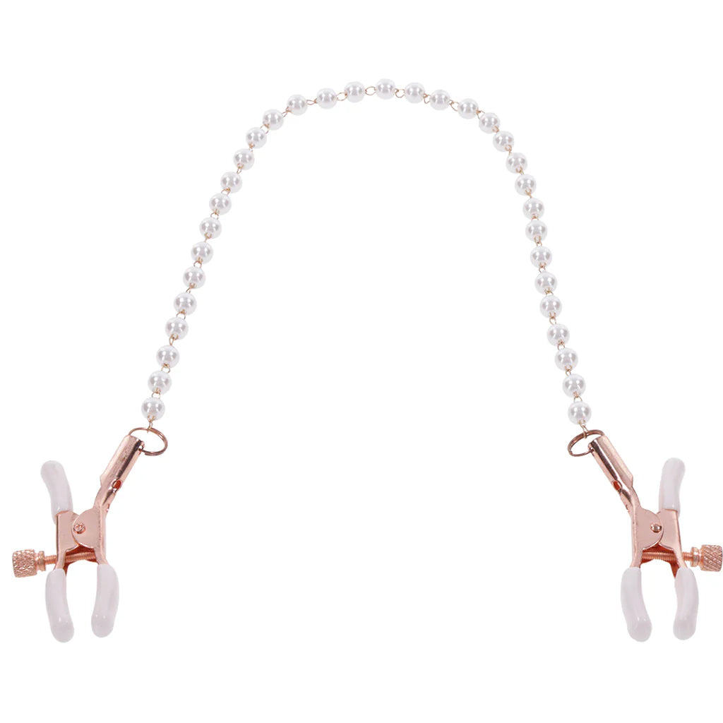 S&M Peaches 'n CreaMe Pearl Nipple Clamps Bondage and Fetish > Nipple Stimulators & Clamps - Tophatter Daily Deals