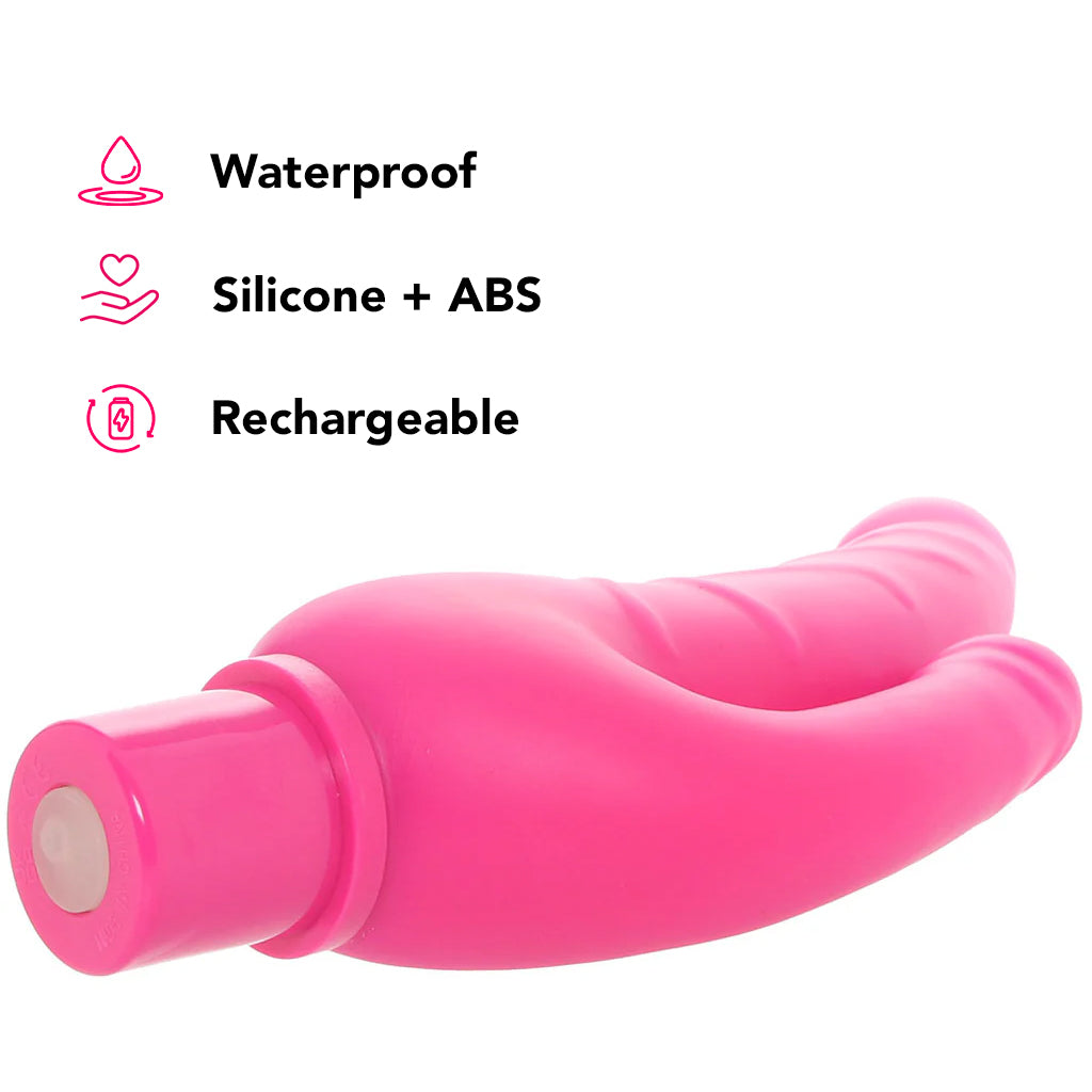 Power Stud Rechargeable Over & Under Vibe in Pink Vibrators > Realistic Vibrator Dildos - Tophatter Daily Deals