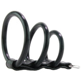 Blue Line 3 Ring Silicone Gates of Hell with Leash Lead Bondage and Fetish > Cock and Ball Devices - Tophatter Daily Deals