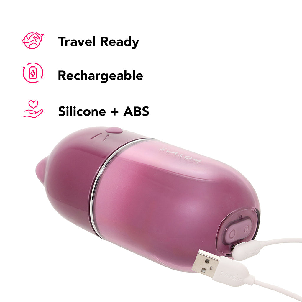 Svakom Klitty Triple-Action Licking Suction Vibrating Clitoral Stimulator with App Control Vibrators > Clitoral Stimulators - Tophatter Daily Deals