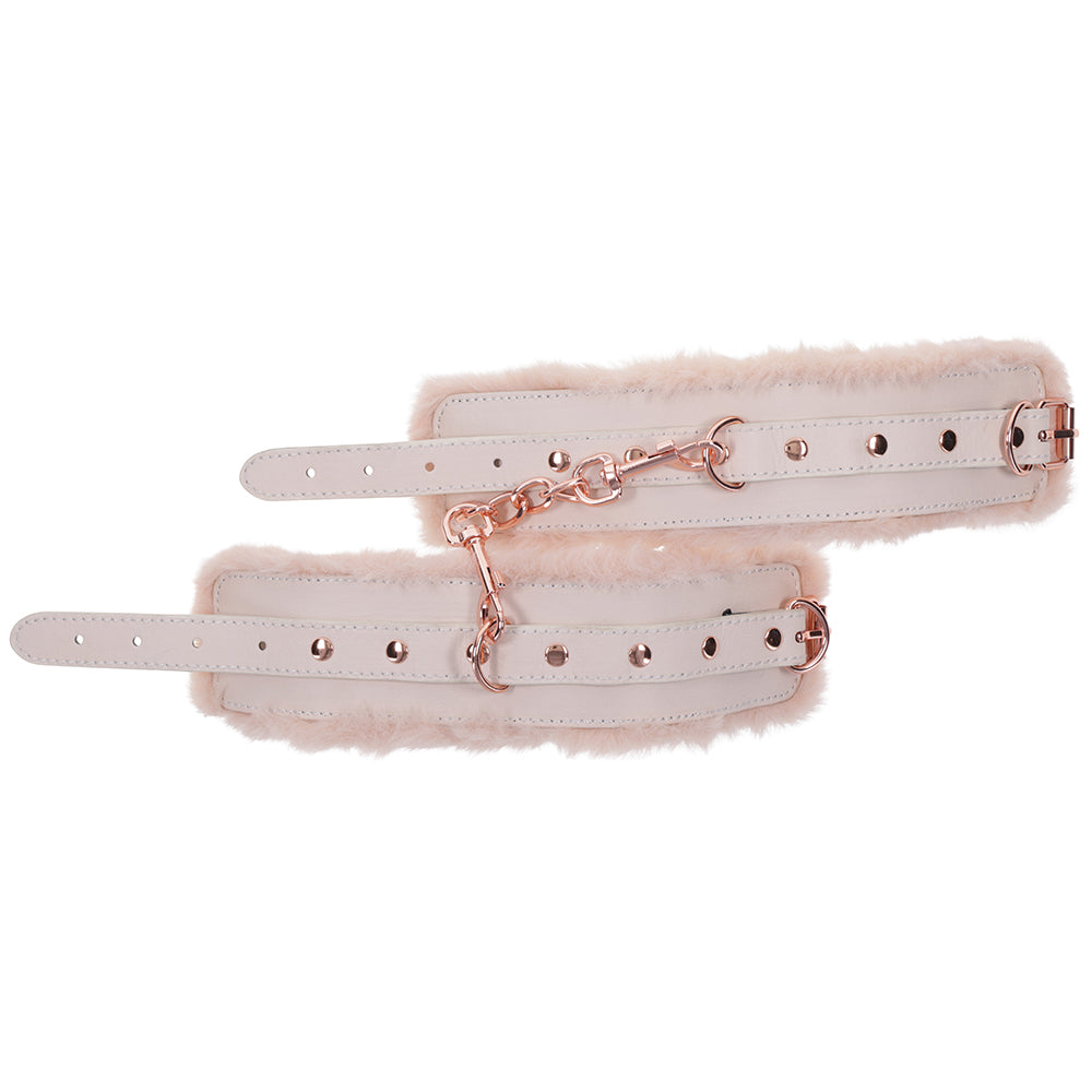 S&M Peaches 'n CreaMe Fur Handcuffs Bondage and Fetish > Wrist and Ankle Cuffs - Tophatter Daily Deals