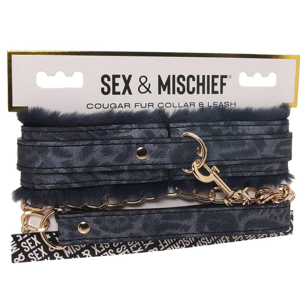 Sex & Mischief Cougar Collar & Leash - Tophatter's Adult Sex Toys Online Bondage and Fetish > Leashes and Collars - Tophatter Daily Deals