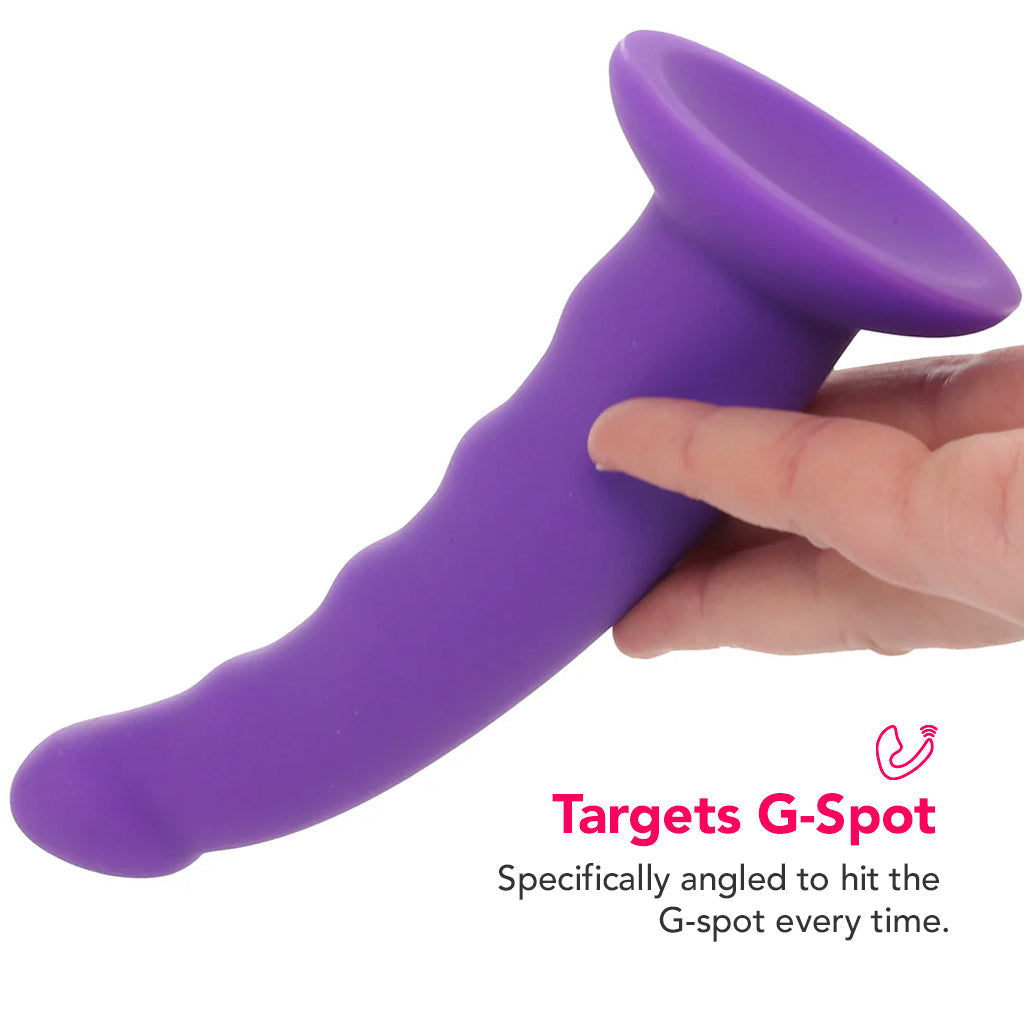 PinkCherry Premium 6.5 Inch Purple Silicone Wavy Dildo - Tophatter's Adult Sex Toys Online Dildo Sex Toys > G-Spot Dildos - Tophatter Daily Deals