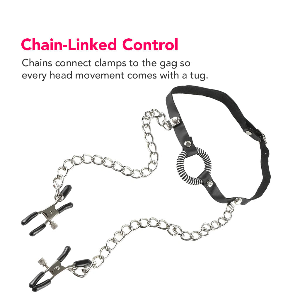 Fetish Fantasy Ltd O-Ring Gag & Nipple Clamps Bondage and Fetish > Nipple Stimulators & Clamps - Tophatter Daily Deals