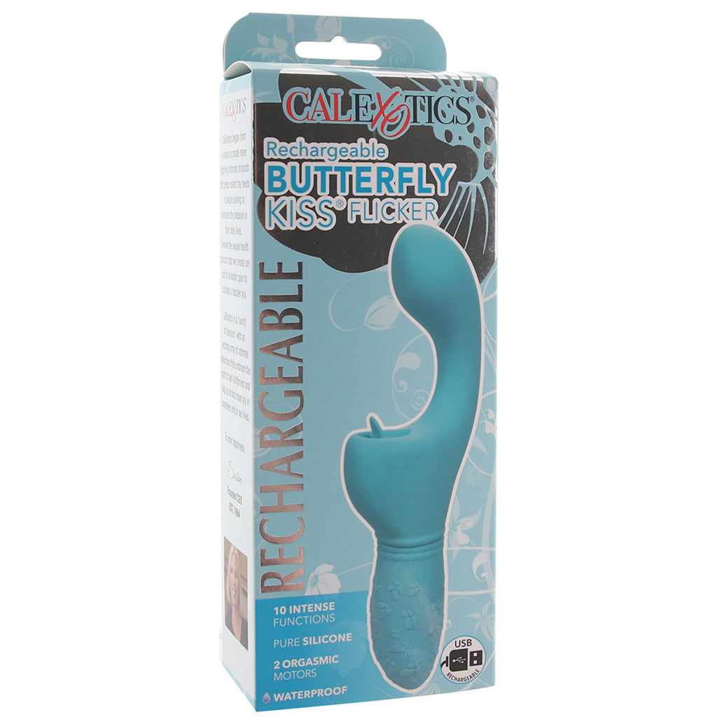 Rechargeable Butterfly Kiss Flicker Vibrator in Blue Vibrators > G-Spot Vibrators - Tophatter Daily Deals