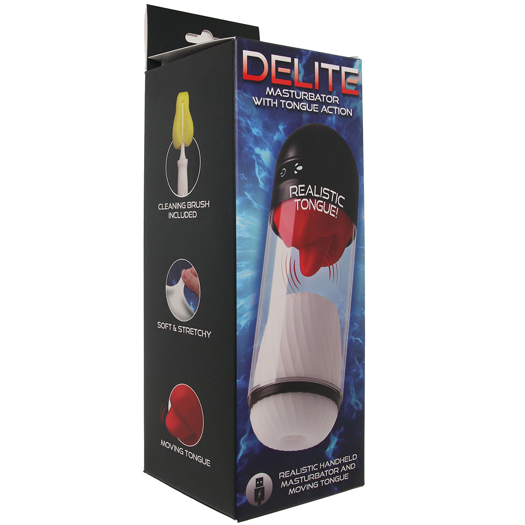 Delite Realistic Masturbator with Tongue Action Male Masturbators > Self-Contained Strokers - Tophatter Daily Deals