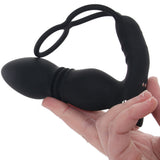 Ass-Sation Thrusting Power Plug with Dual Ring in Black Anal Sex Toys > Prostate Massagers - Tophatter Daily Deals