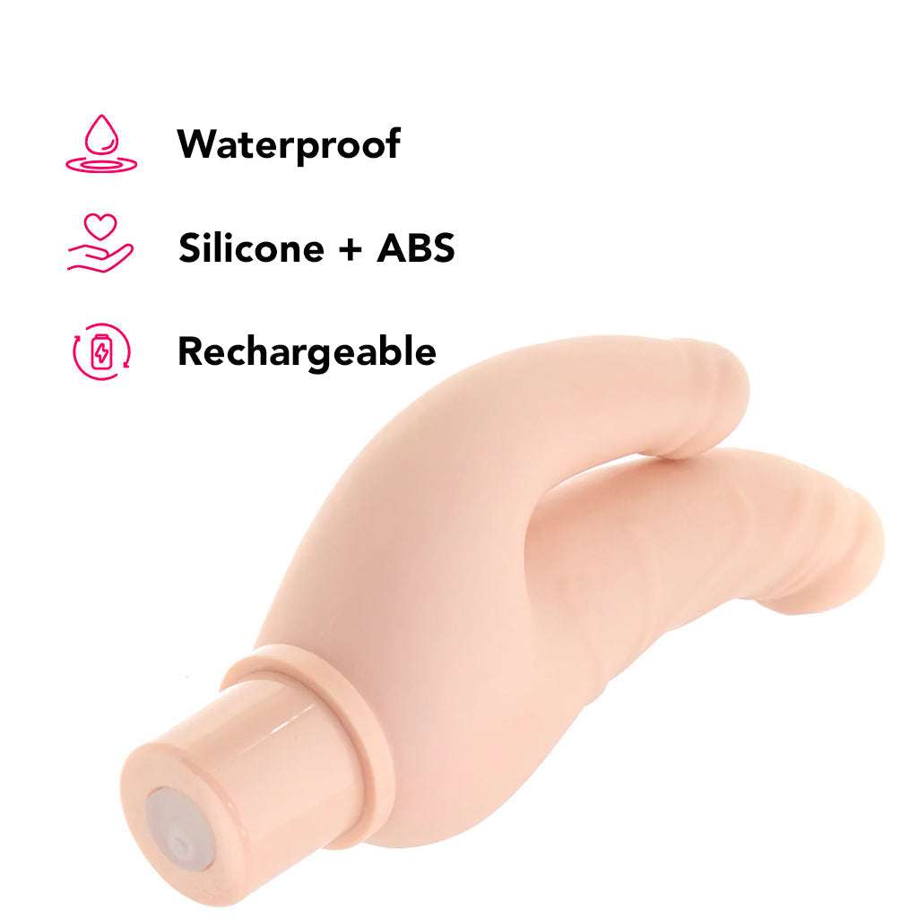Power Stud Rechargeable Over & Under Vibe in White Dildo Sex Toys > Realistic Dildos - Tophatter Daily Deals