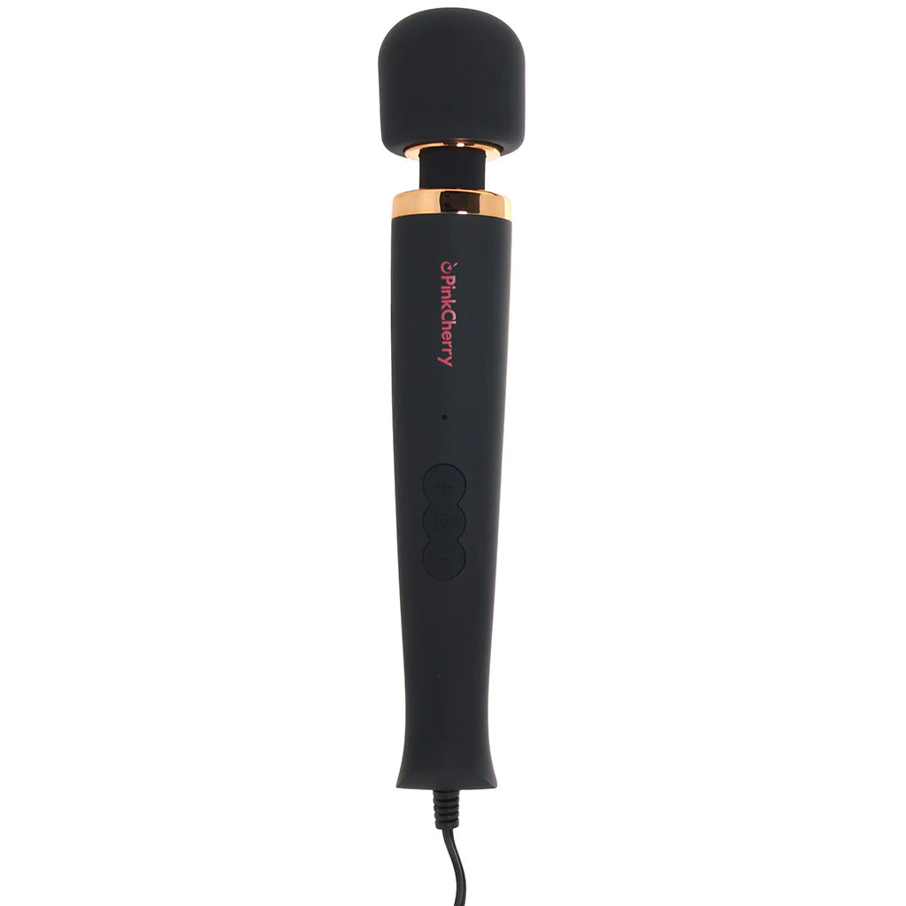 PinkCherry Premium Powered Wand in Black Vibrators > Wands - Tophatter Daily Deals