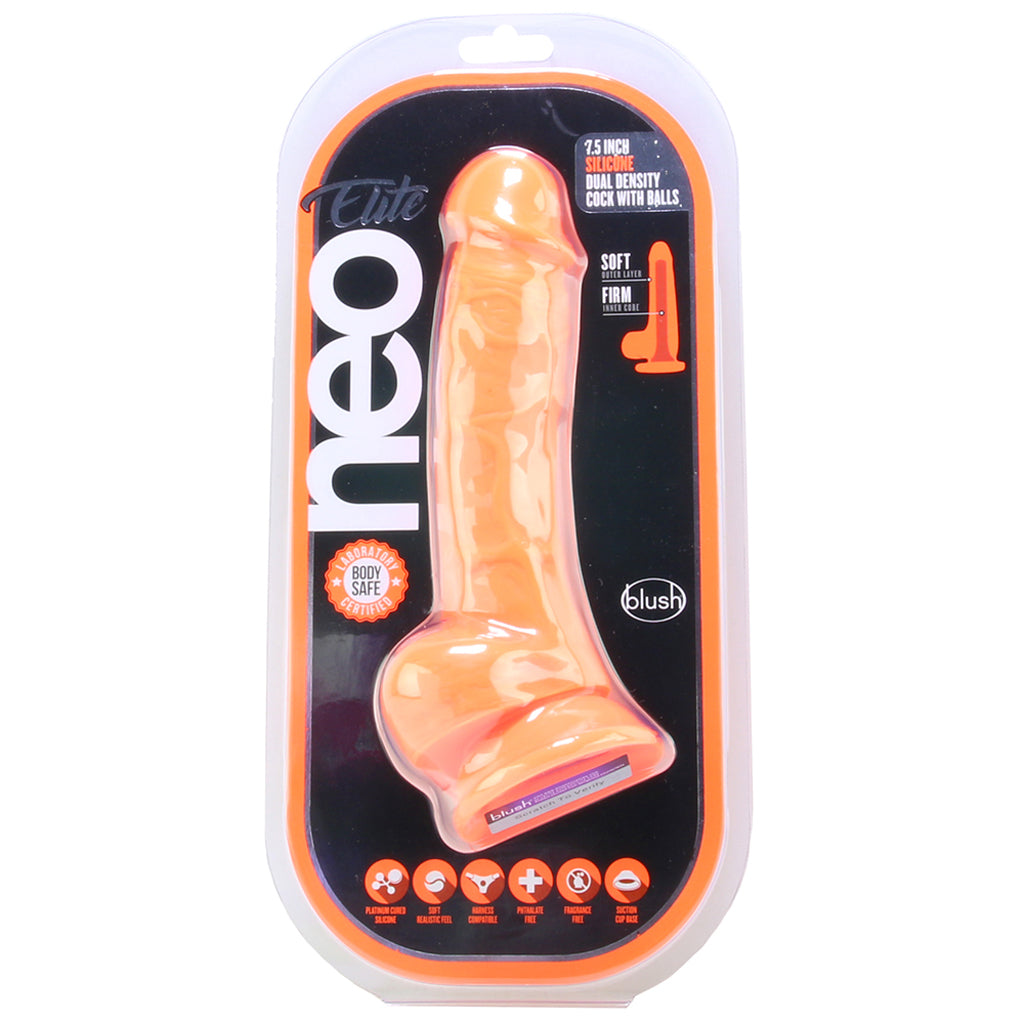 Neo Elite 7.5 Inch Dual Density Silicone Cock in Orange Dildo Sex Toys > Realistic Dildos - Tophatter Daily Deals
