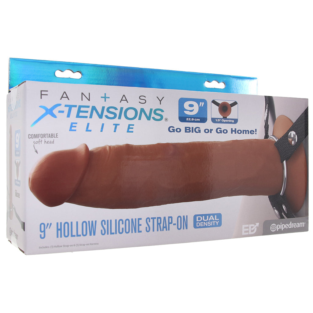 Fantasy X-tensions Elite 9 Inch Hollow Strap-On in Brown Dildo Sex Toys > Strap-On and Harnesses - Tophatter Daily Deals