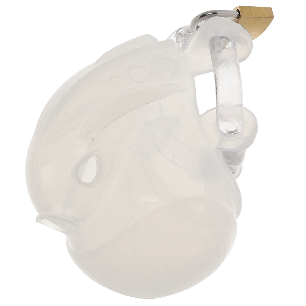 Blueline Full Restraint Silicone Chastity Device in Frosted Bondage and Fetish > Cock and Ball Devices - Tophatter Daily Deals